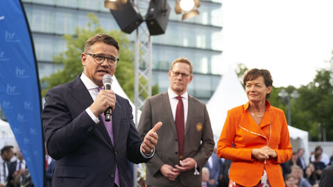 Begrüßung durch Ministerpräsident Rhein und Europaministerin Puttrich Hessenfest 2022